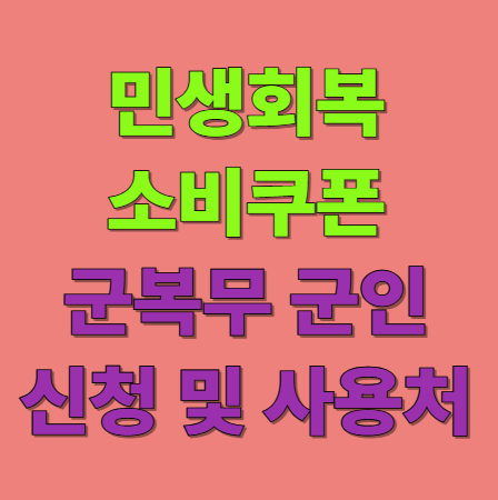 민생회복 지원금 군인 소비쿠폰 신청 방법 및 사용처 총정리