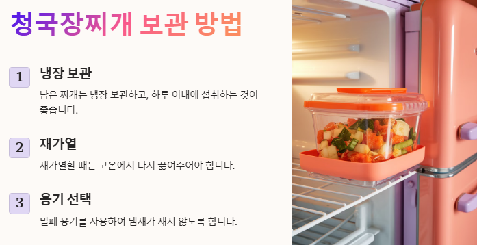 청국장찌개 보관 방법