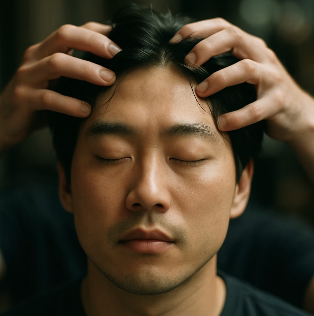 잠든 혈관을 깨우는 두피 마사지