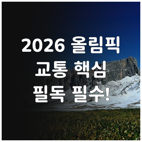 2026 동계올림픽 직관을 위한 발 ..