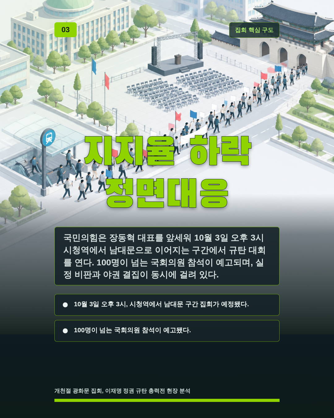 지지율 하락 정면대응