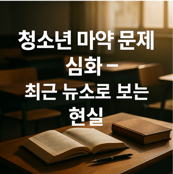 청소년 마약 문제 심화 – 최근 뉴스로 보는 현실, 지금 우리가 외면하면 안 되는 이유
