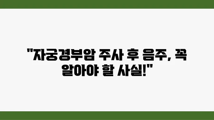 자궁경부암 주사 맞고 술 음주 언제부터?