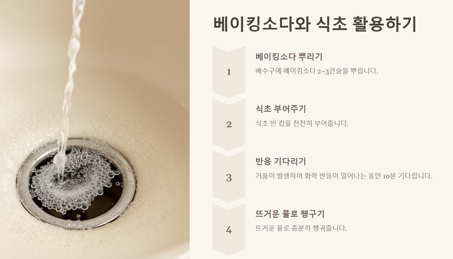 배수구 냄새 없애는 초간단 방법! 집에서 쉽게 따라 하기