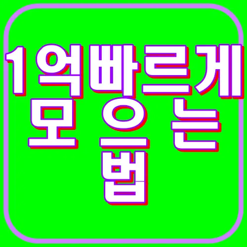 1억 빠르게 모으는방법