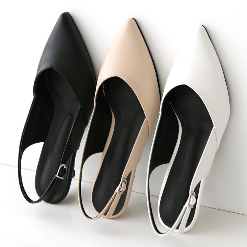 천연소가죽 슬링백구두 스틸레토 슬링백힐 슈즈