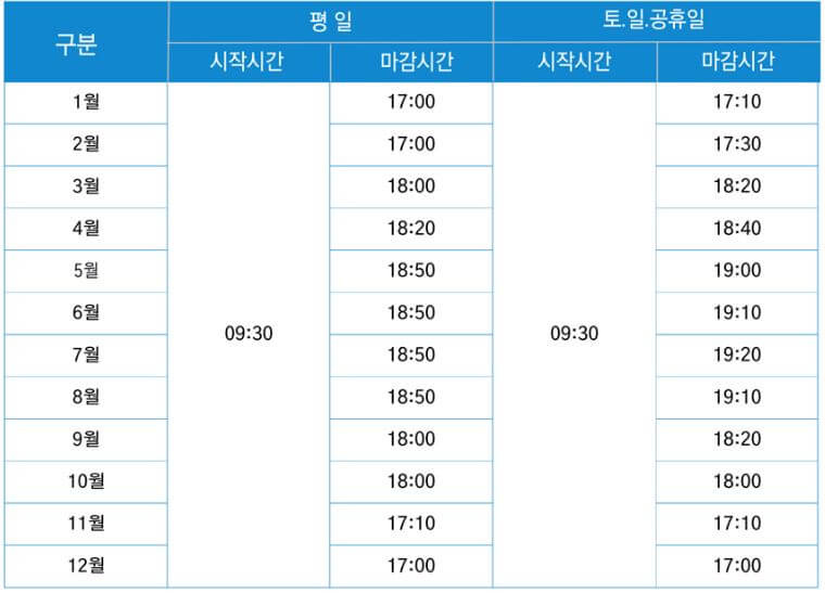 팔공산 케이블카 요금 및 운행시간