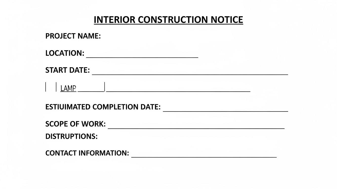 인테리어 공사 안내문 서식