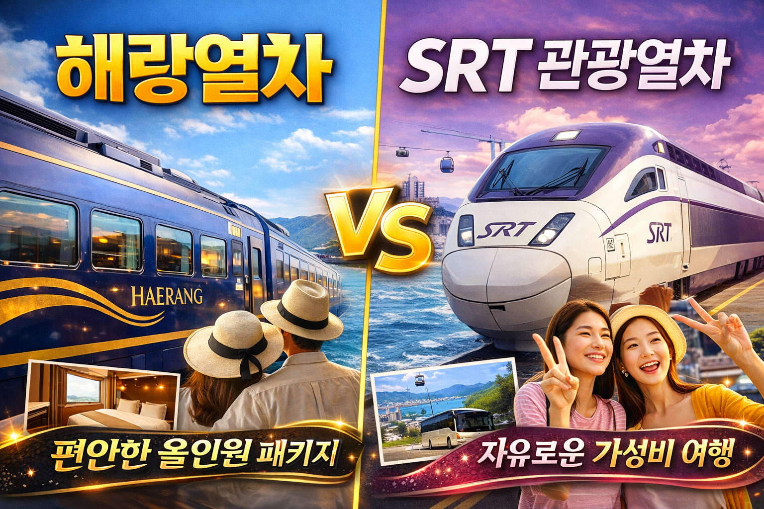 해랑열차 vs SRT 관광열차 완벽 비교! 가격·코스·가성비 완벽 정리