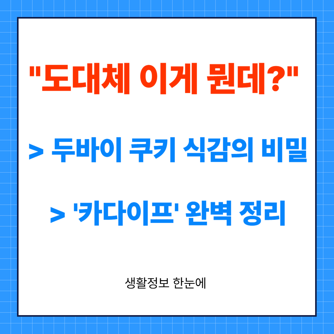 카다이프란?두바이 쫀득 쿠키 식감의 비밀