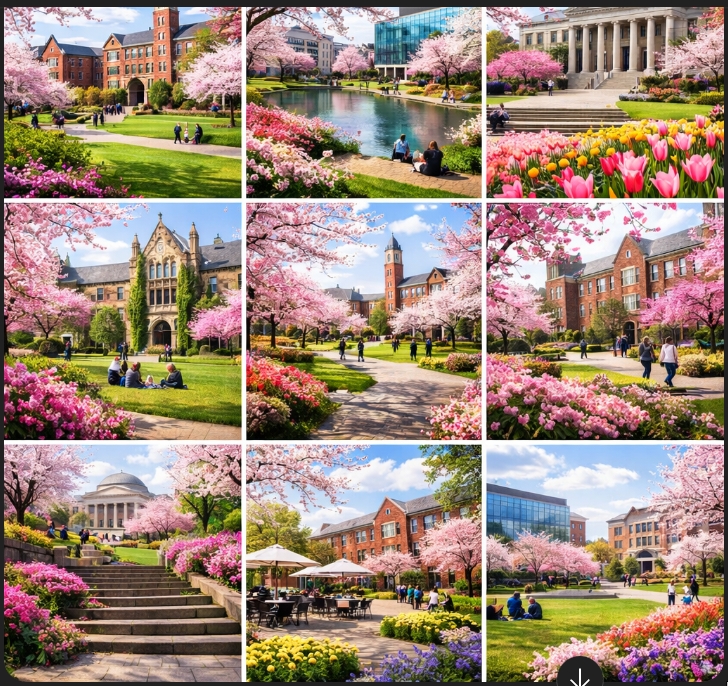 봄 꽃 대학 이미지