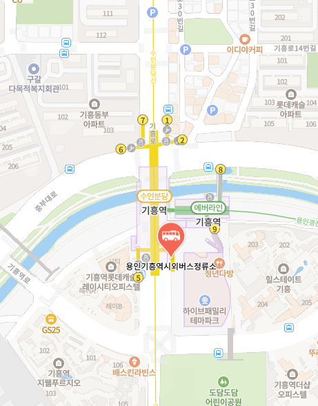 용인기흥역시외버스정류장 위치