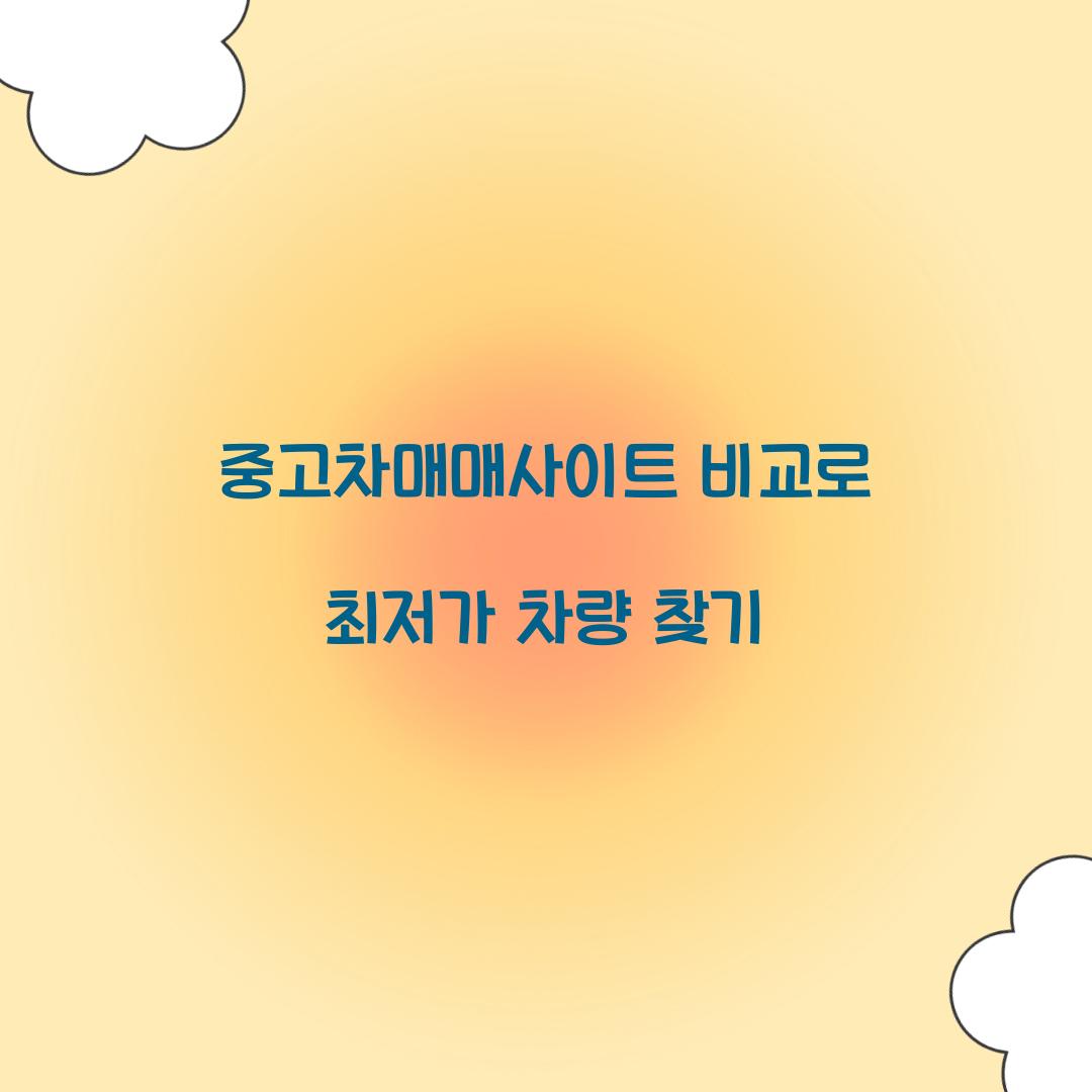 중고차매매사이트 비교