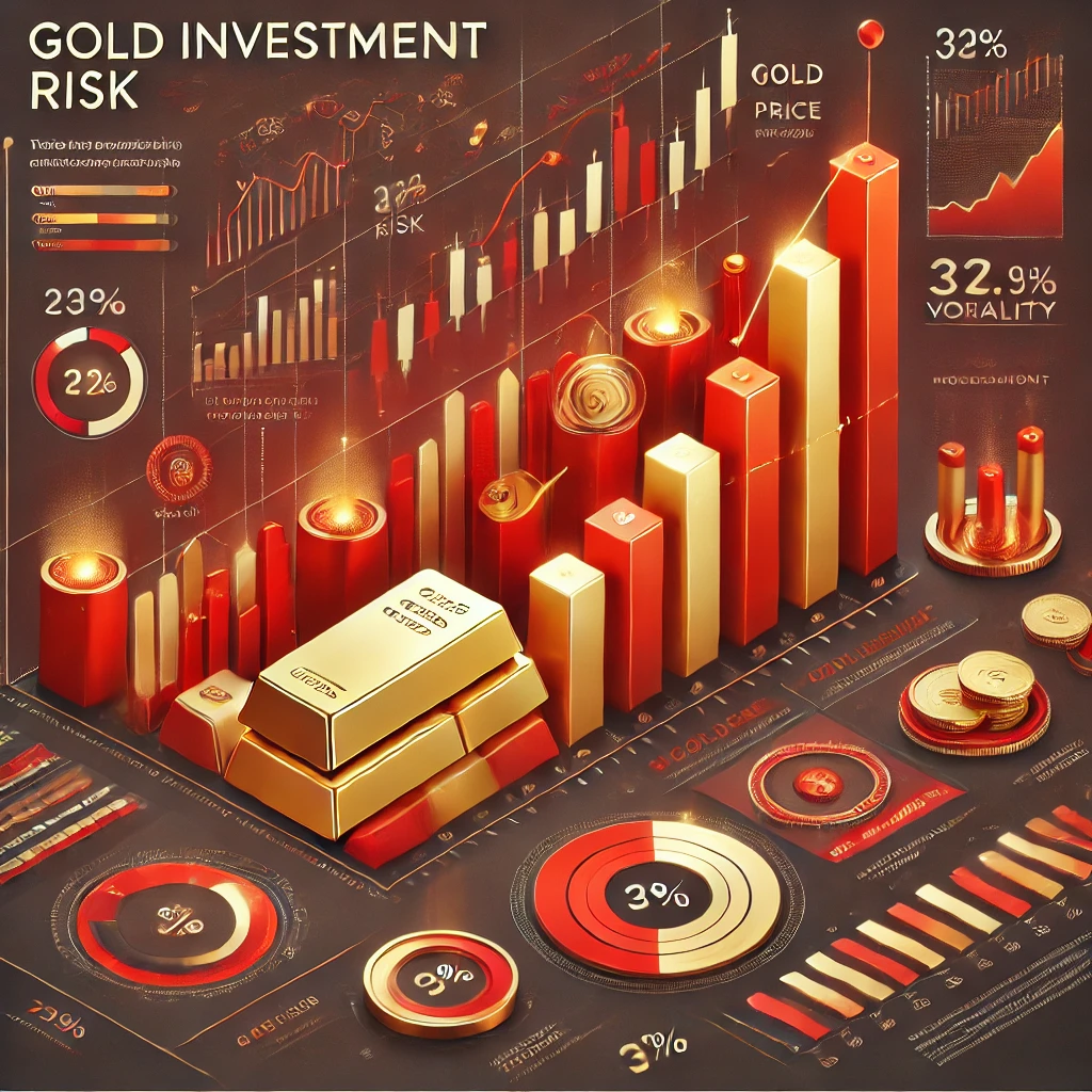 금 가격 변동성과 투자 리스크를 설명하는 그래프 이미지