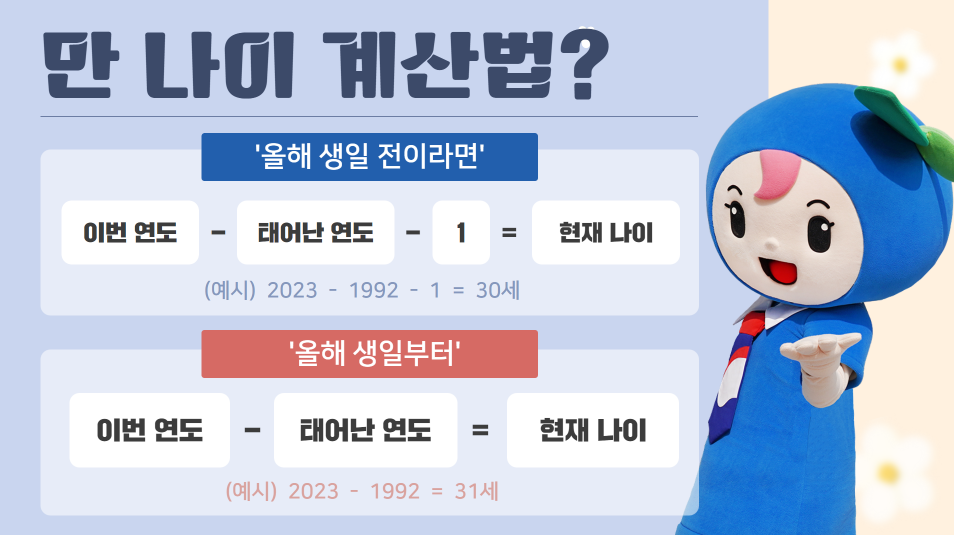 만 나이 계산법