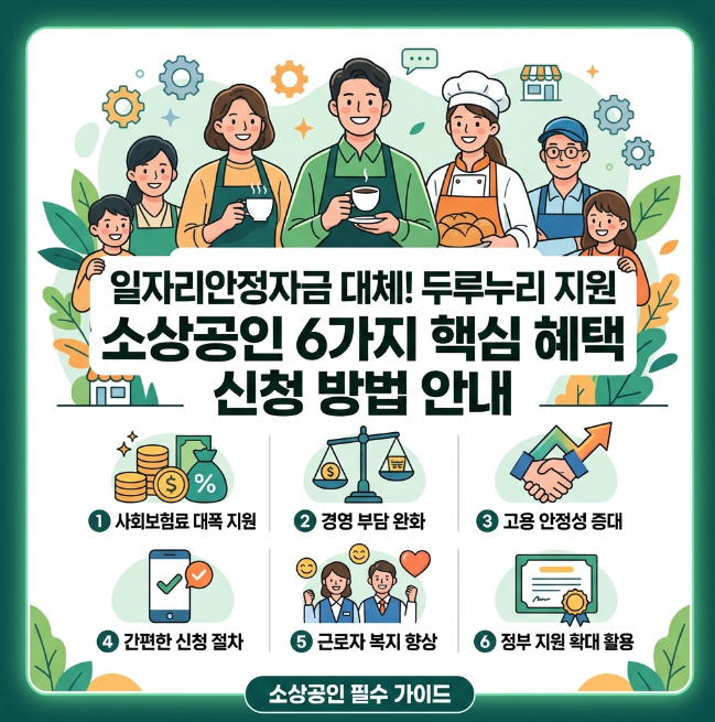 일자리 안정자금 대체 정책 두루누리 신청방법, 영세 자영업자 필수 혜택 6가지