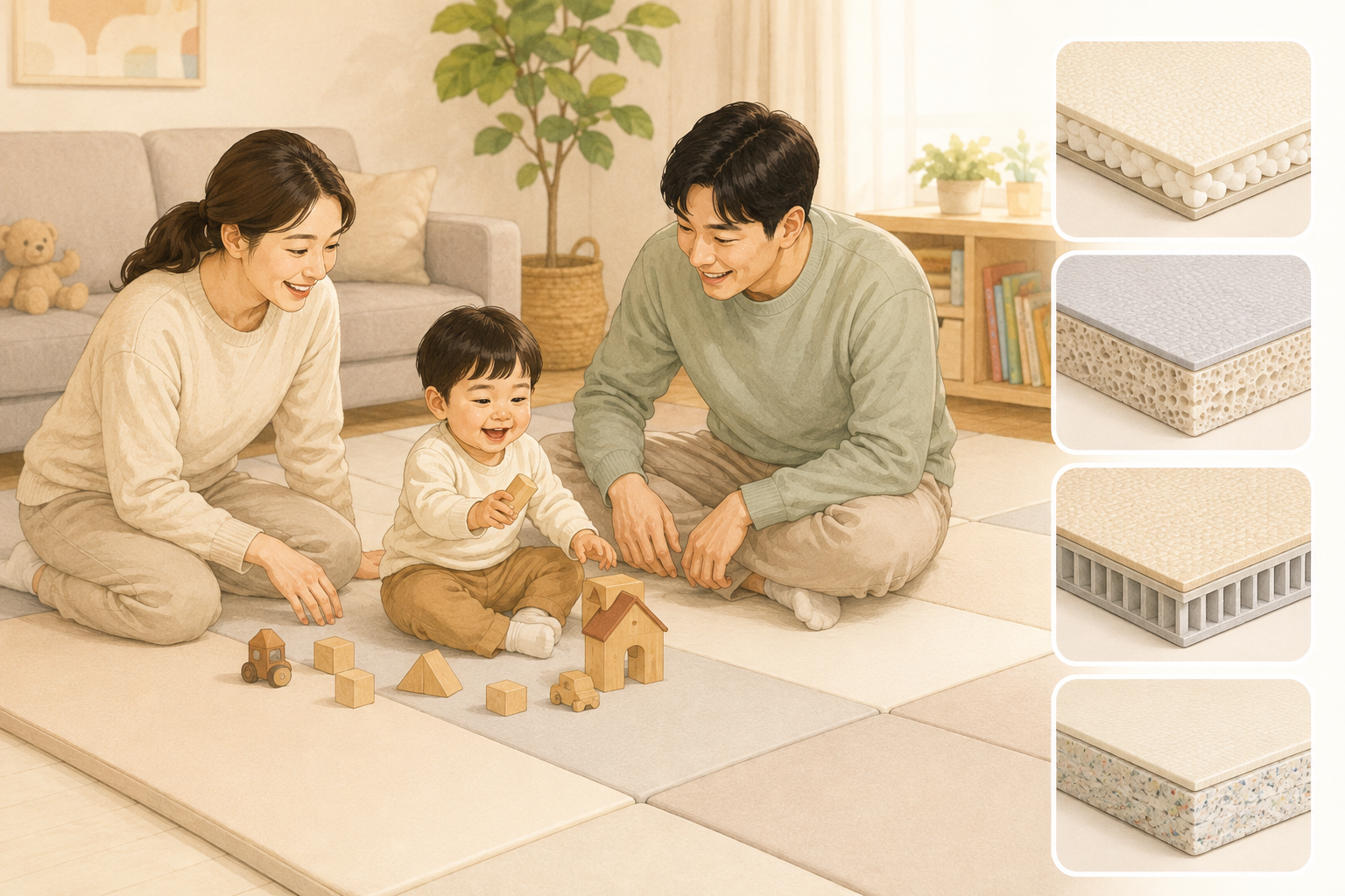 층간소음 방지 매트 비교와 관리