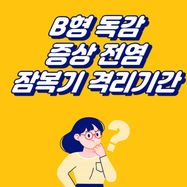 b형 독감 증상 전염 잠복기 격리기간