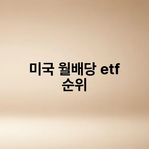 미국 월배당 etf 순위