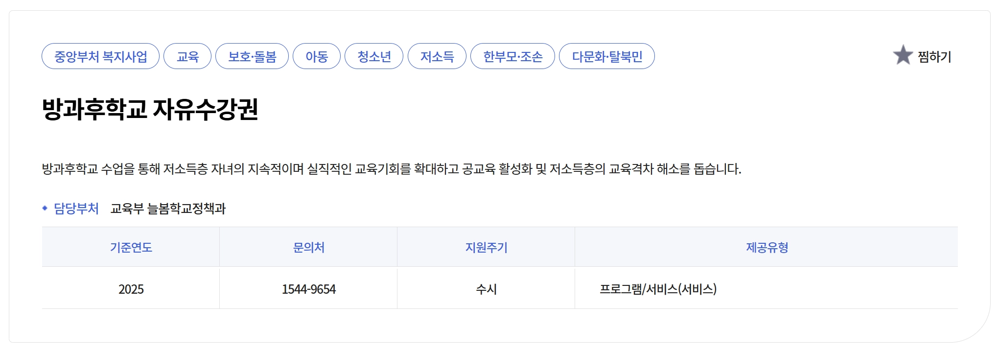 방과후학교 자유수강권 자격요건,지원금액,신청방법