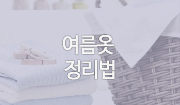 여름옷 정리 방법 - 내년에도 새 옷처럼! 