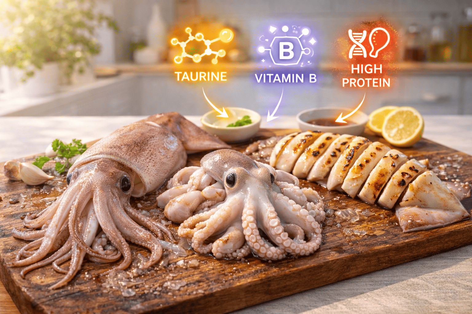 오징어: 대중적인 타우린 공급원