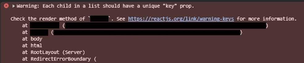warning - Each child in a list should have a unique "key" prop