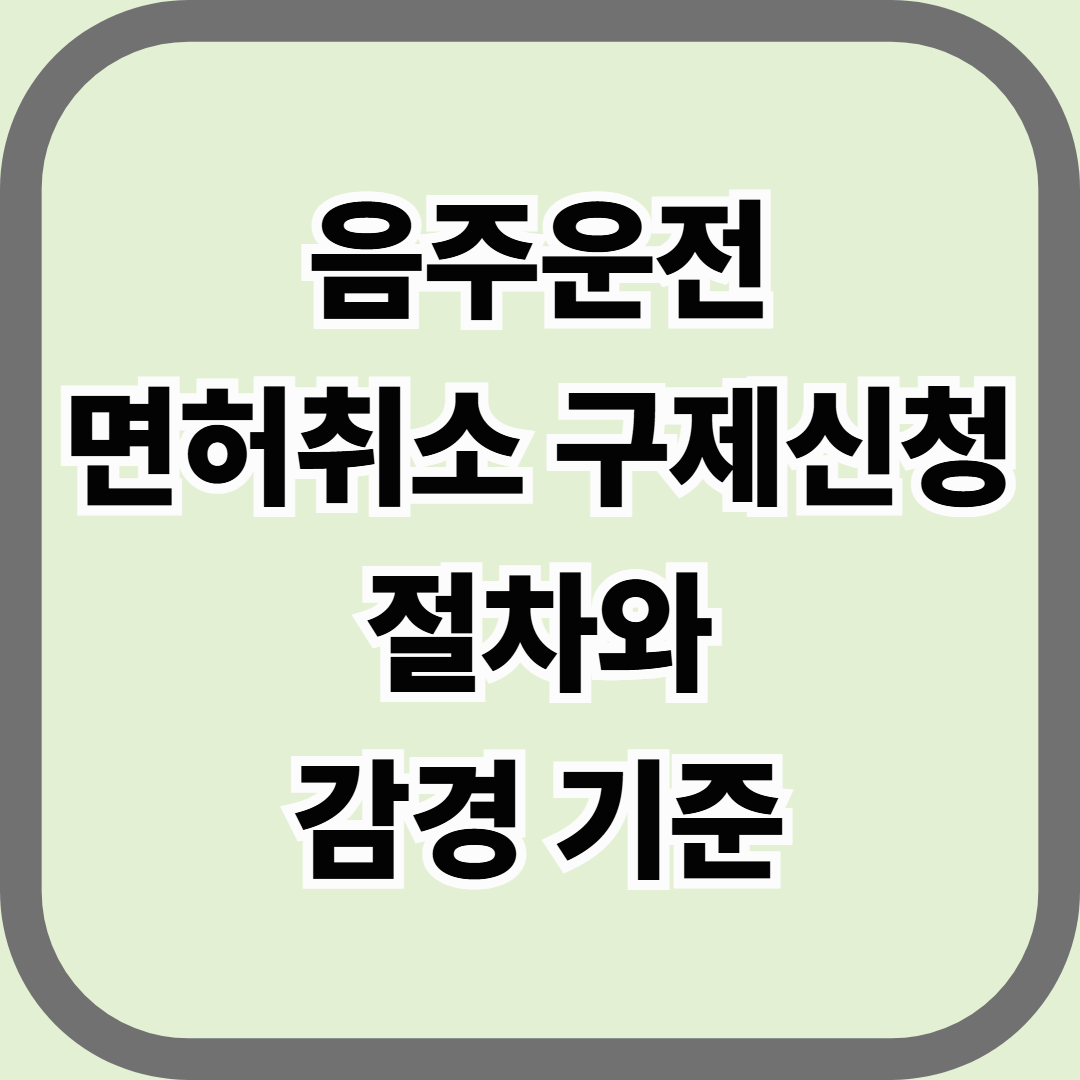 음주운전 면허취소 구제 신청 절차와 감경 기준 — 한순간의 실수, 법이 정한 구제의 길은 있다