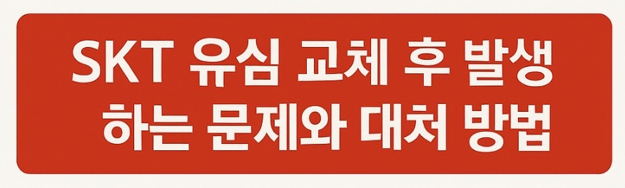 SKT 유심 교체 후 발생하는 문제와 대처 방법