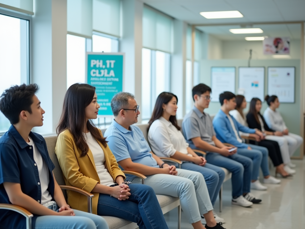 국가건강검진을 받는 모습