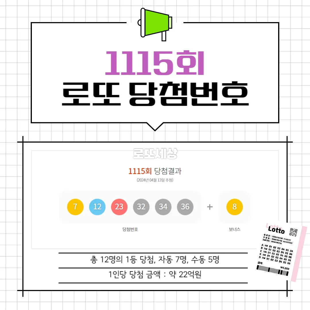 1115회 당첨번호