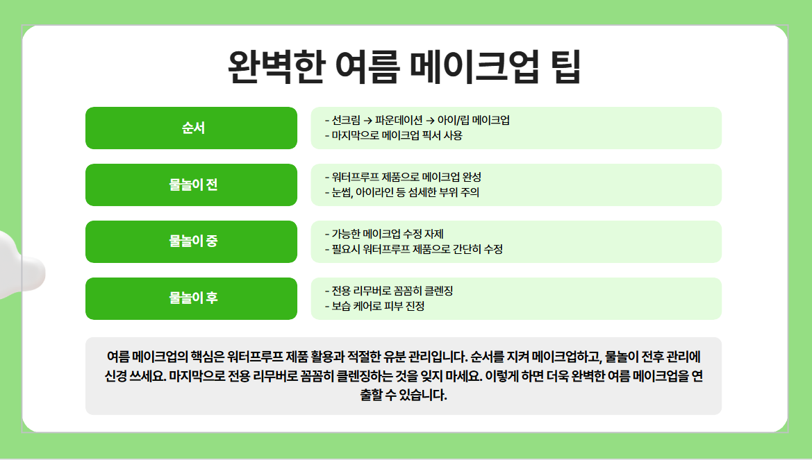 완벽한 여름메이크업 팁