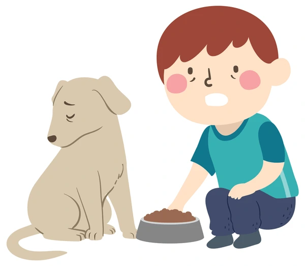 밥을 거부하는 노령견 이미지