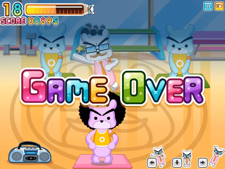 살빼는-곰씨-플래시게임-종료-화면