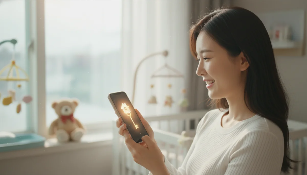 2026년 신생아 특례대출 자격 조건을 충족하여 내 집 마련의 꿈을 이룬 가족의 상징적 이미지