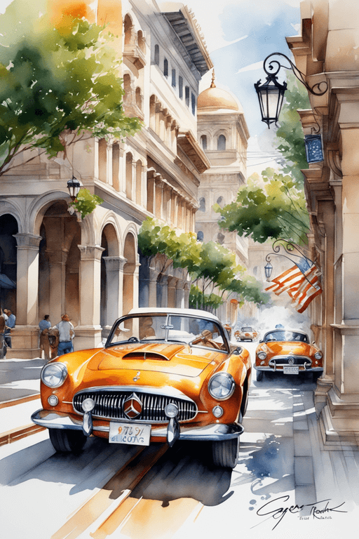 Playground AI로 생성한 그림(1) - 노란 차