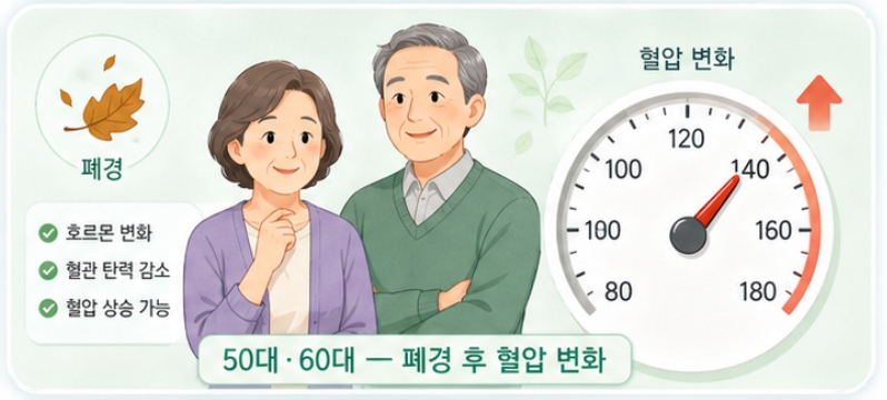 50대&middot;60대 남녀 정상혈압 수치