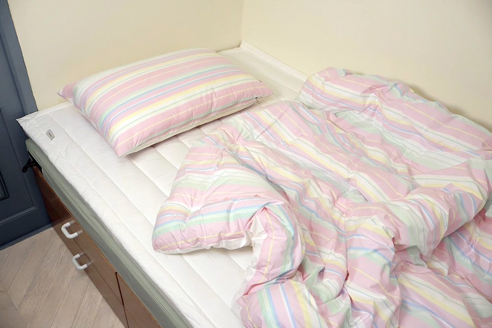 마틸라-빈티지셔츠-차렵이불-베개커버-패드-침구세트-코디-연출컷2