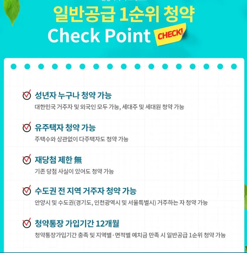 안양자이더포레스트 청약체크포인트