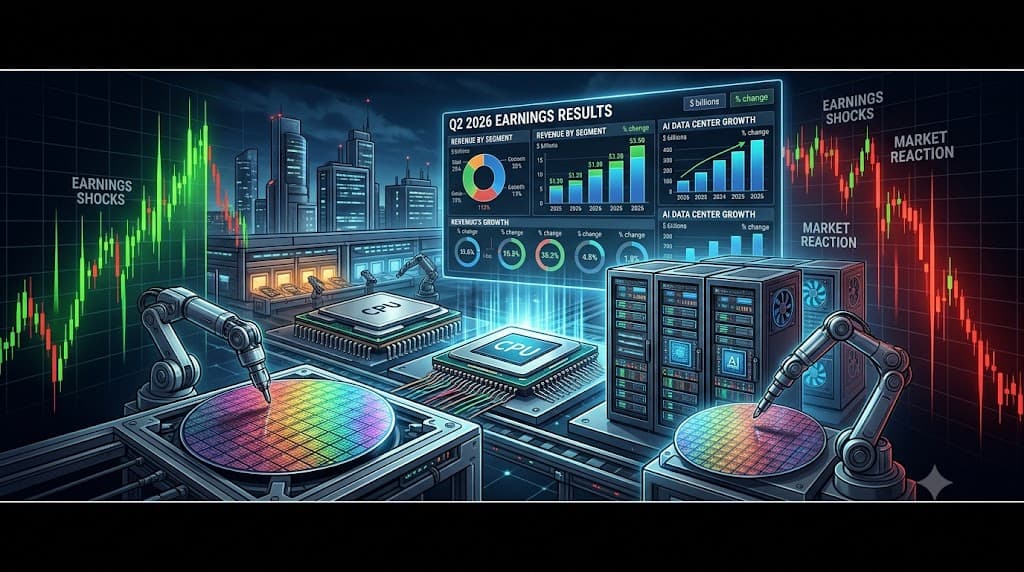 인텔 2026년 2분기 실적 발표 예상치와 AI 서버 CPU 파운드리 사업 전망을 정리한 이미지