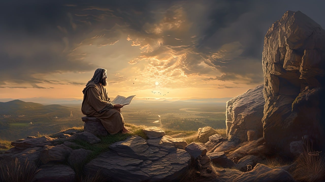 예수님이 성경을 들고 있는 모습