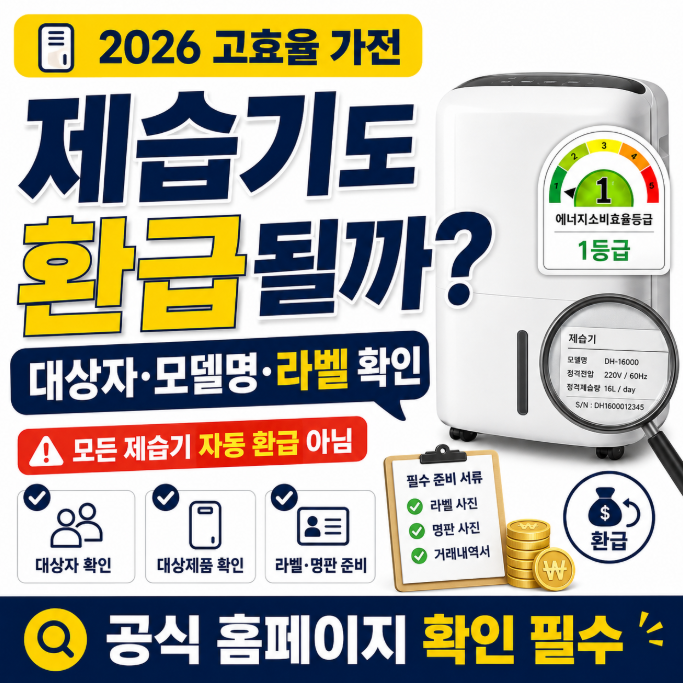 제습기 고효율 가전 환급 대상제품 고르는 법과 전기요금 체크 안내