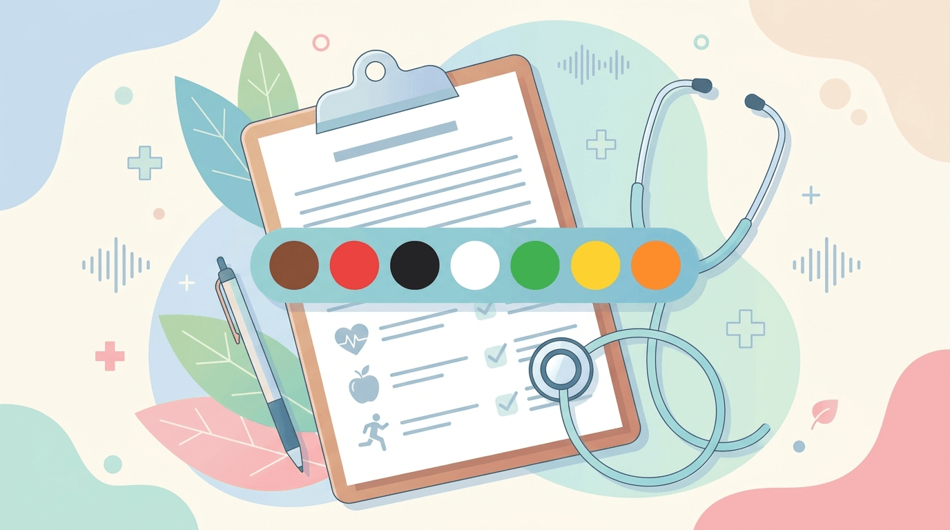 대변 색깔·형태 건강 체크리스트 일러스트레이션