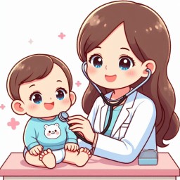 cute baby being examined