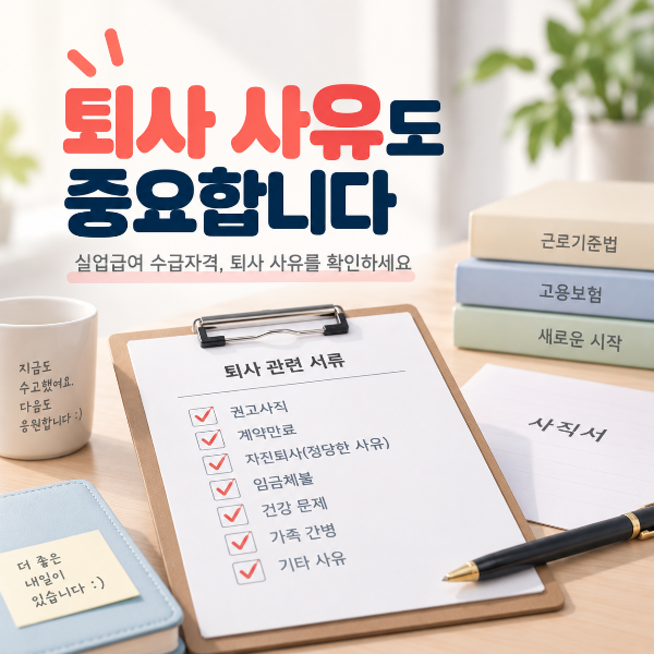 실업급여 수급자격 확인을 위해 퇴사 사유를 확인하는 모습