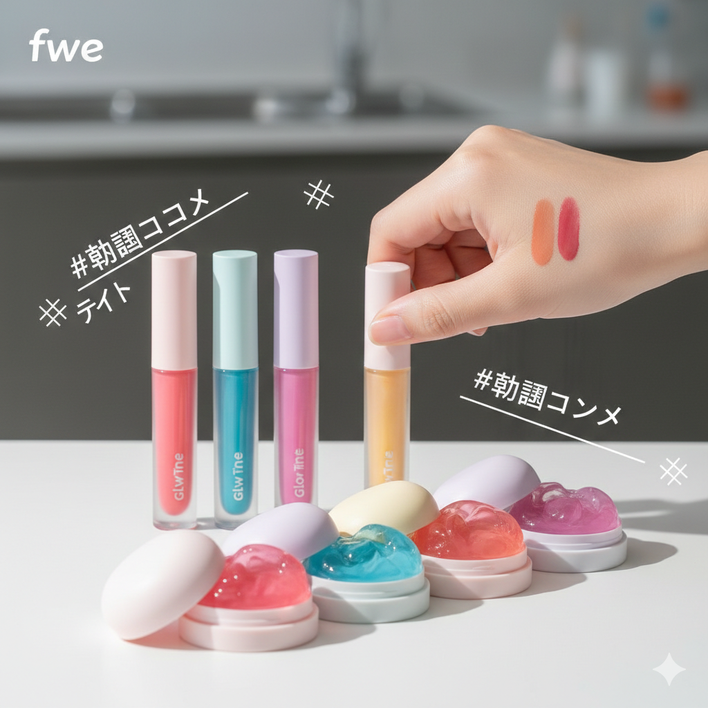 fwee's popular Pudding Pot and Glow Tint series, showcasing their vibrant colors and unique textures, ideal for K-beauty enthusiasts.