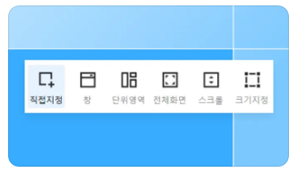 다양한 캡처 옵션
