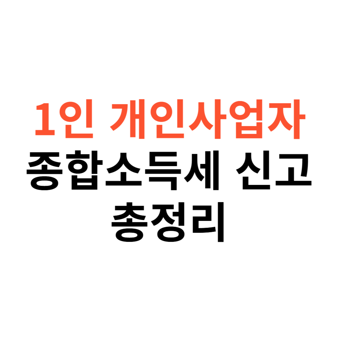 1인 개인사업자 종합소득세