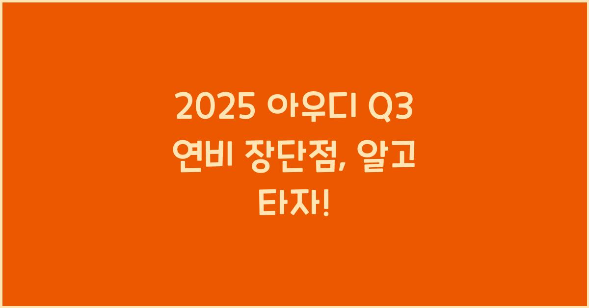 2025 아우디 Q3 연비 장단점