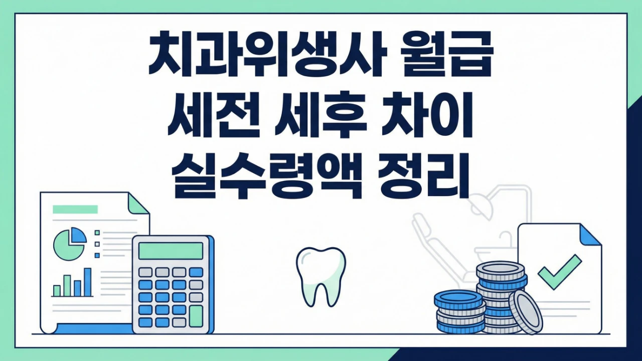 치과위생사 월급 세전 세후 차이 실수령액 정리 대표이미지